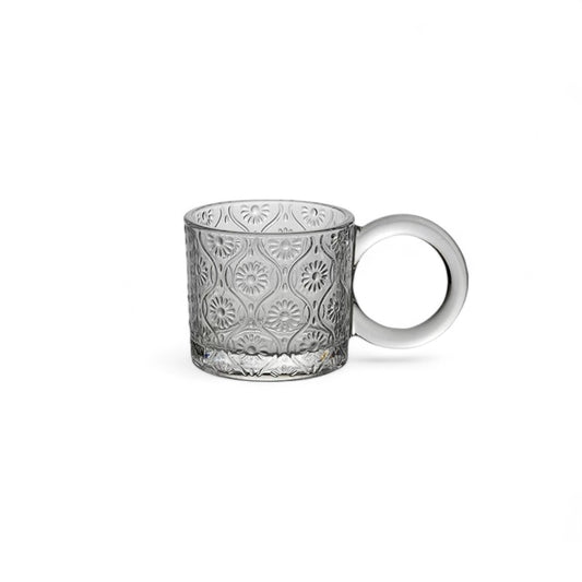 Tinted Glass Embossed Glass Mug