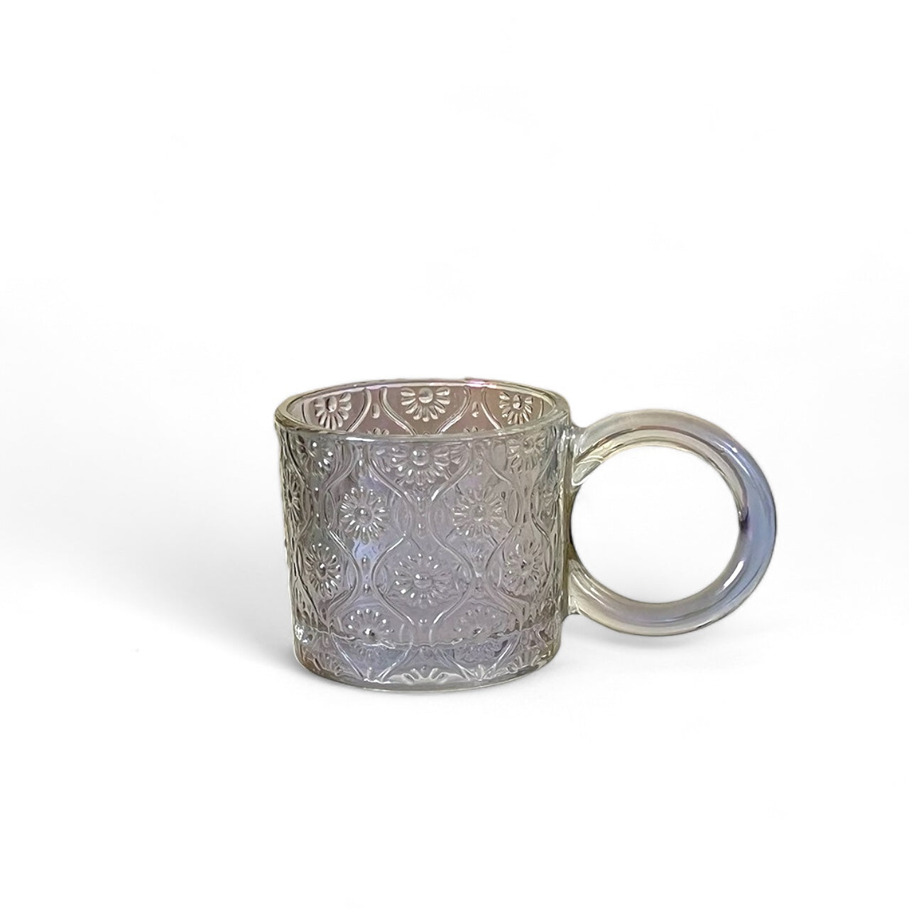 Tinted Glass Embossed Glass Mug