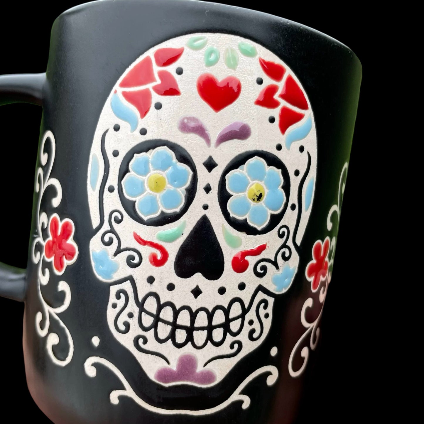 Floral Skull Ceramic Mug