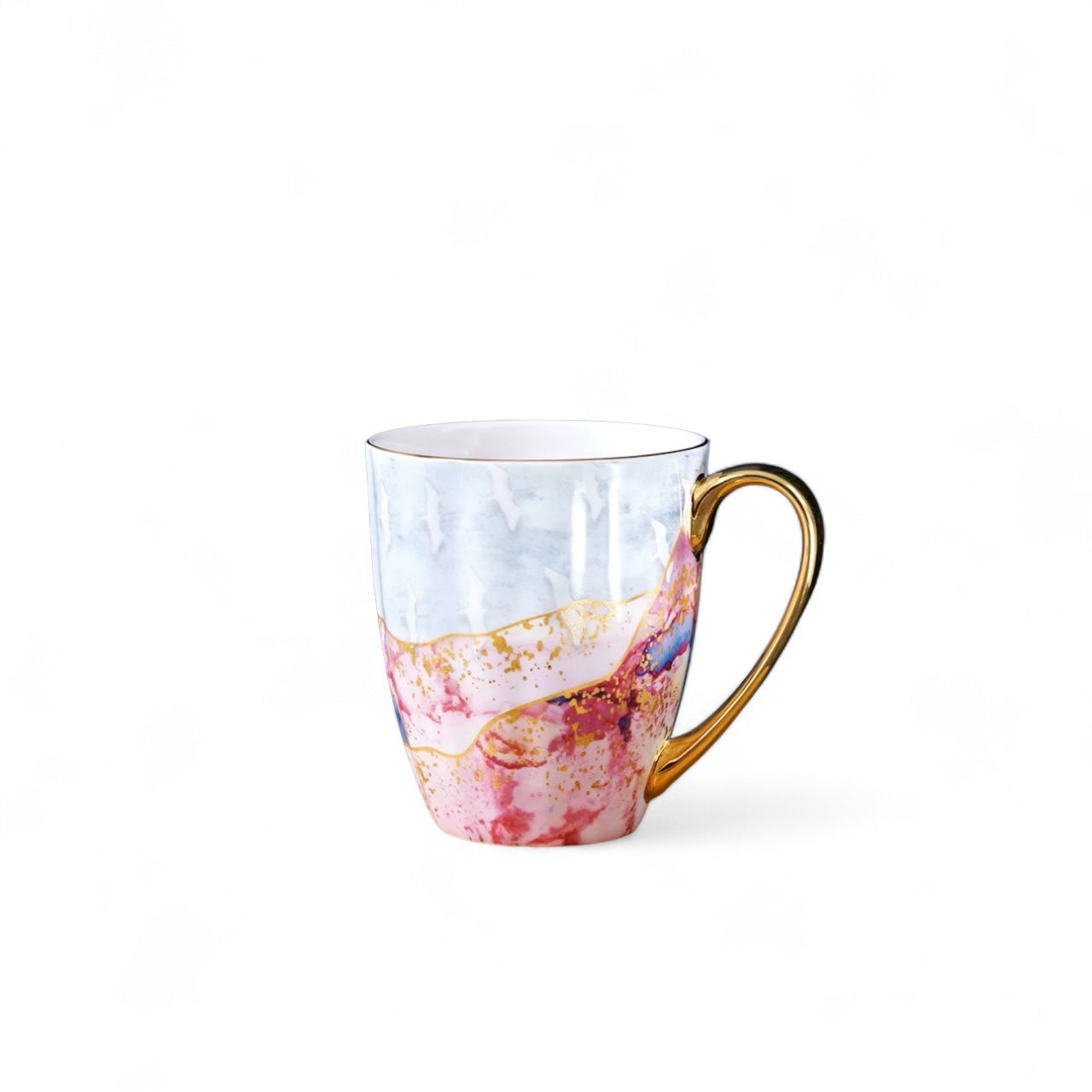 Colored Marble Gold Accent Mugs