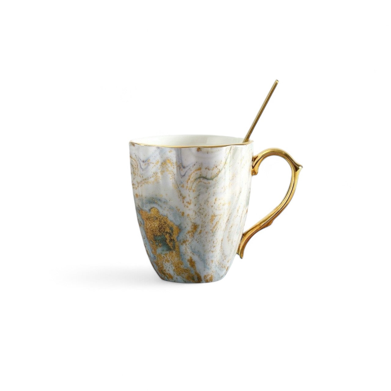 Colored Marble Gold Accent Mugs