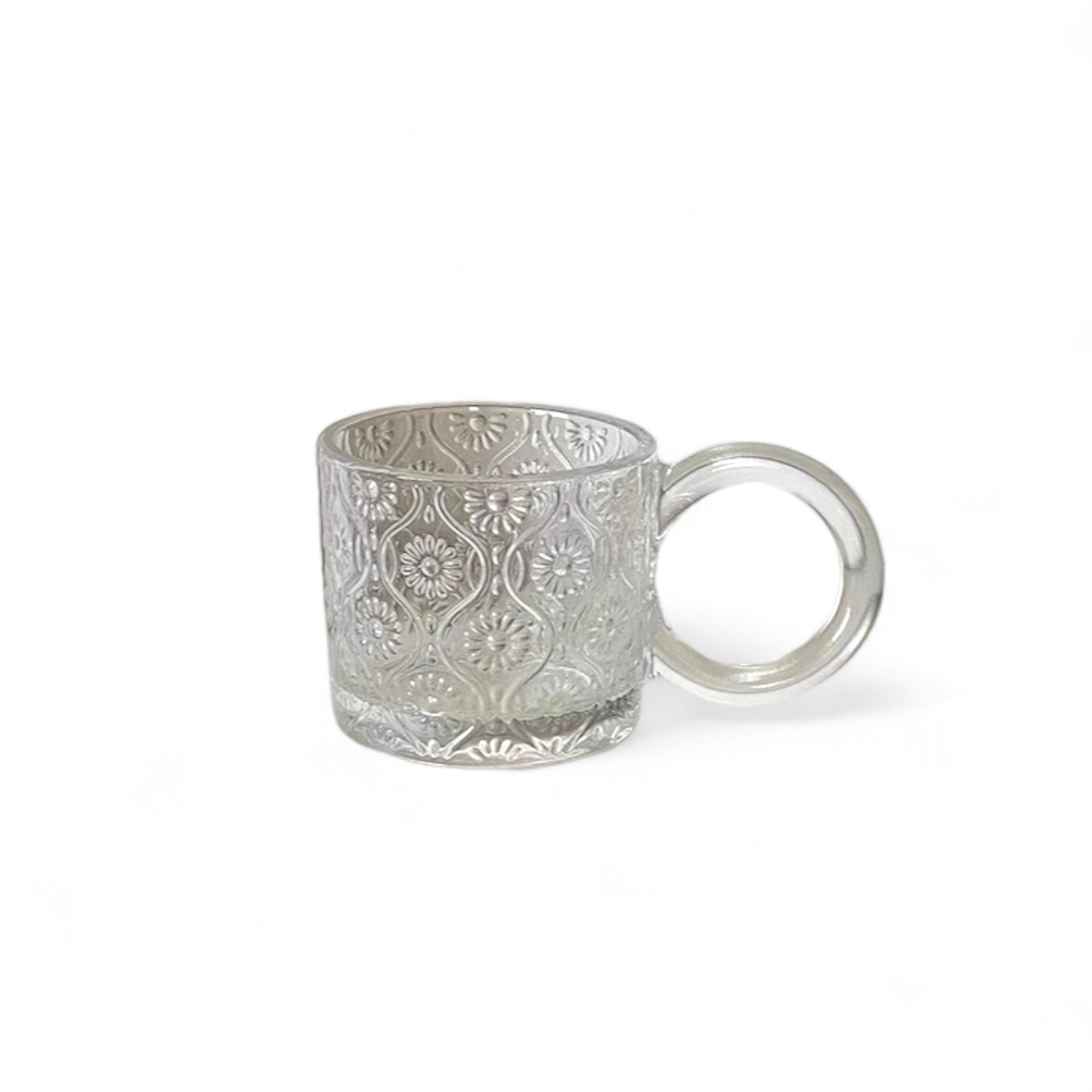 Tinted Glass Embossed Glass Mug