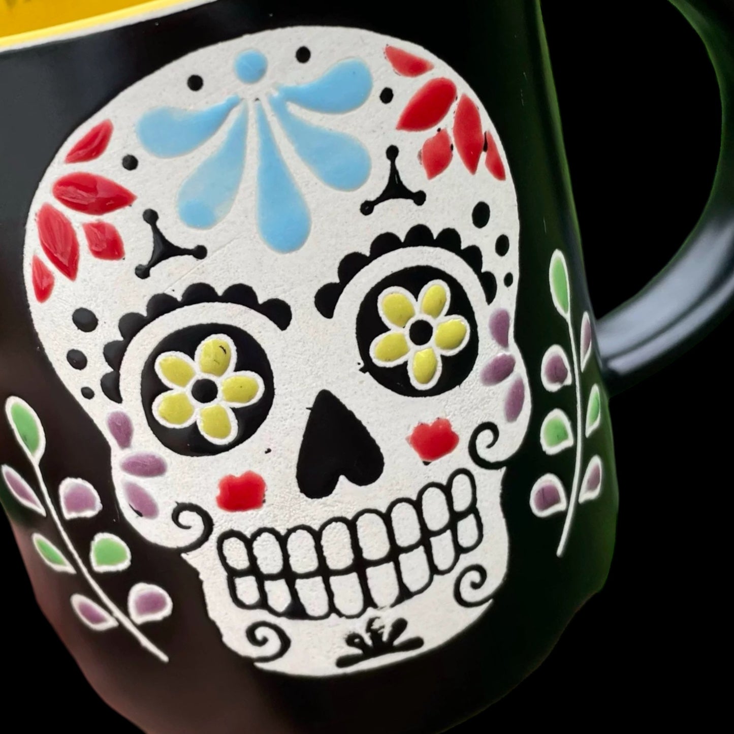 Floral Skull Ceramic Mug