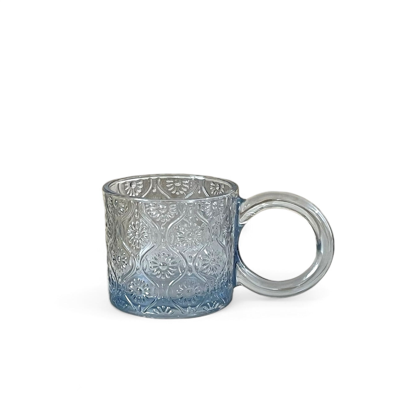 Tinted Glass Embossed Glass Mug