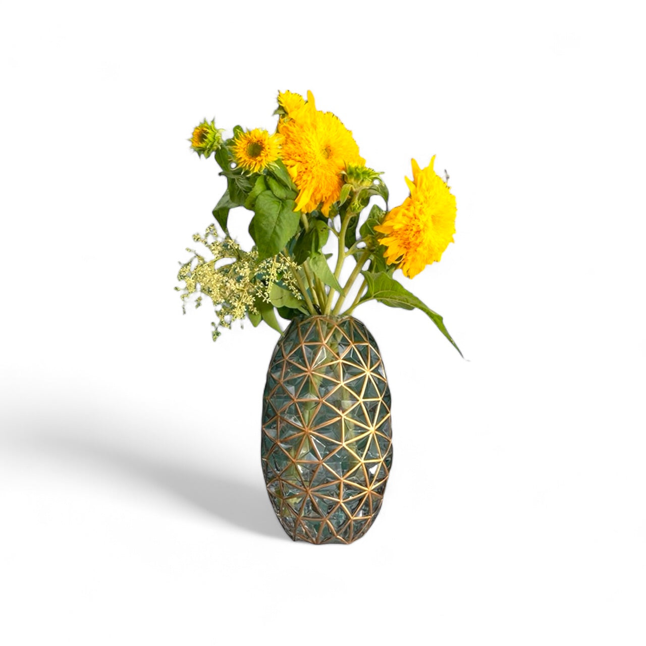 Gold-detailed Glass Vase